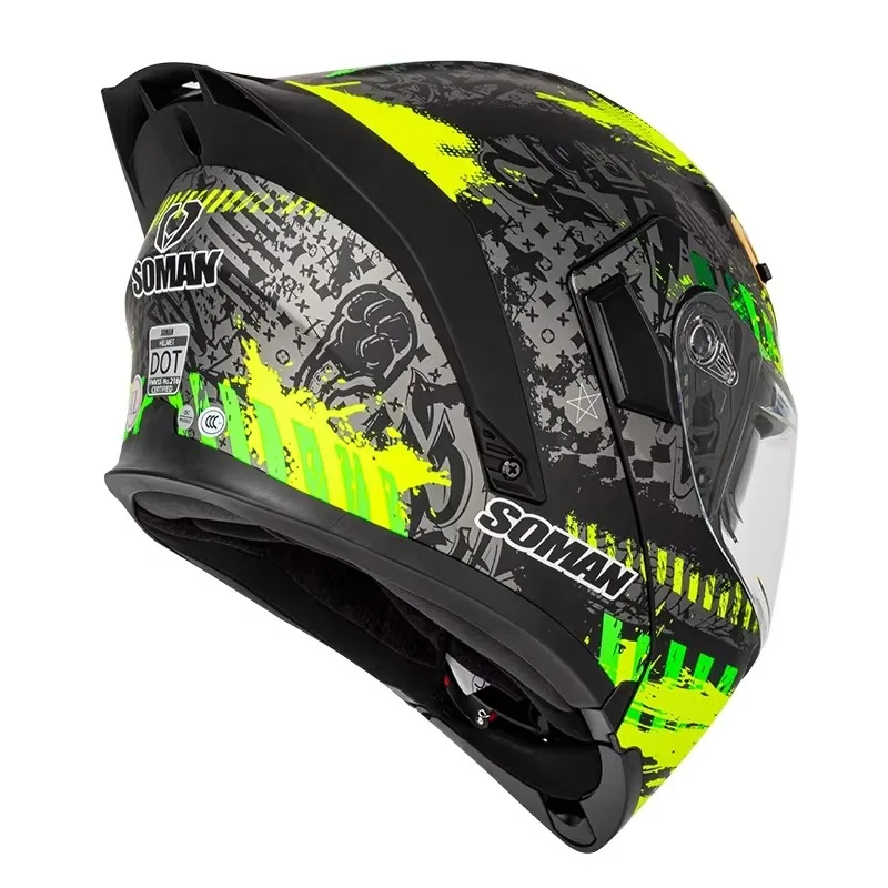 สําหรับ Double visor flip-over หมวกกันน็อคขี่รถจักรยานยนต์เปิดรถจักรยานยนต์ off-road racing หมวกกันน็อค full face หมวกกันน็อครถจักรยานยนต์