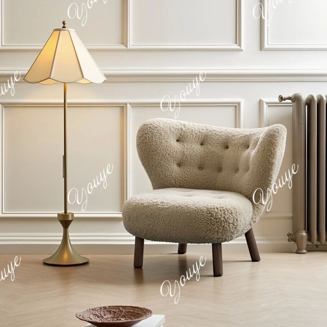 

J Cream Wind Designer Single Leisure Sofa Living Room Cafe Negotiate Sofa Chair Single Sofa