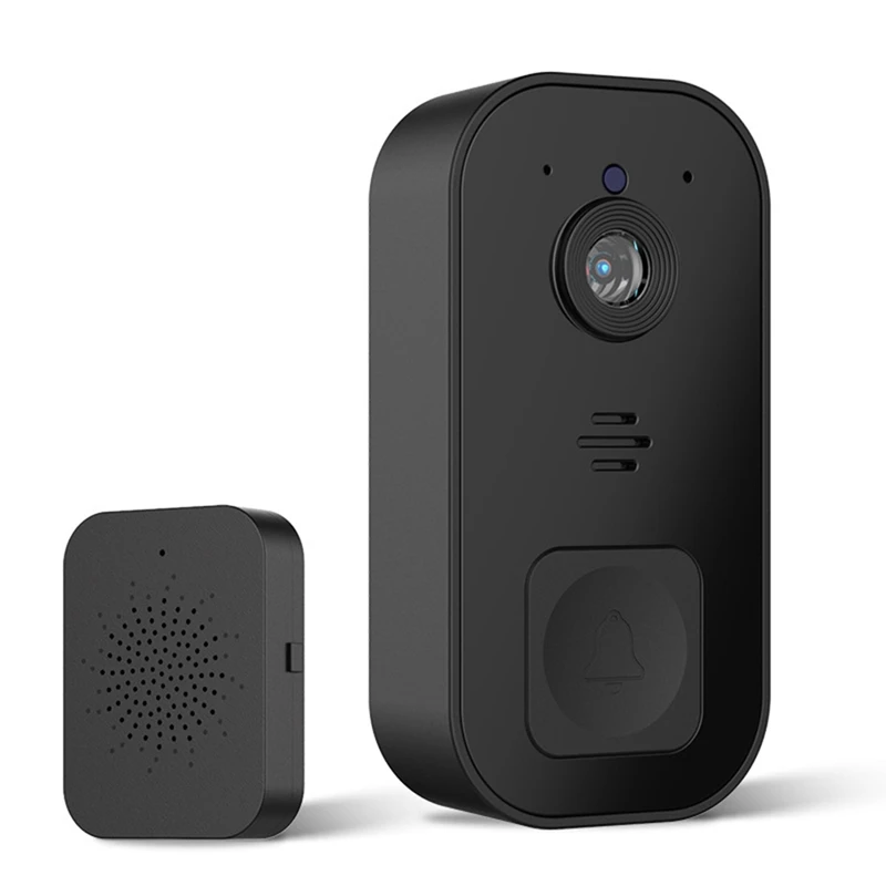 Videocitofono wireless Campanello con telecamera Campanello intelligente Installazione semplice Supporto Wifi 2.4G Nero