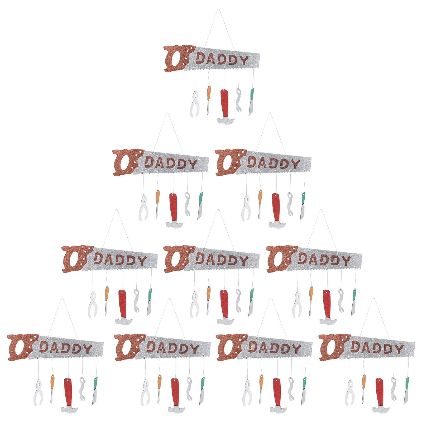 

10 Pcs Saw Shaped Hanging Decoration Fathers Day Party Dad Theme Wall Ornaments Craft Supplies Lightweight Home Festive