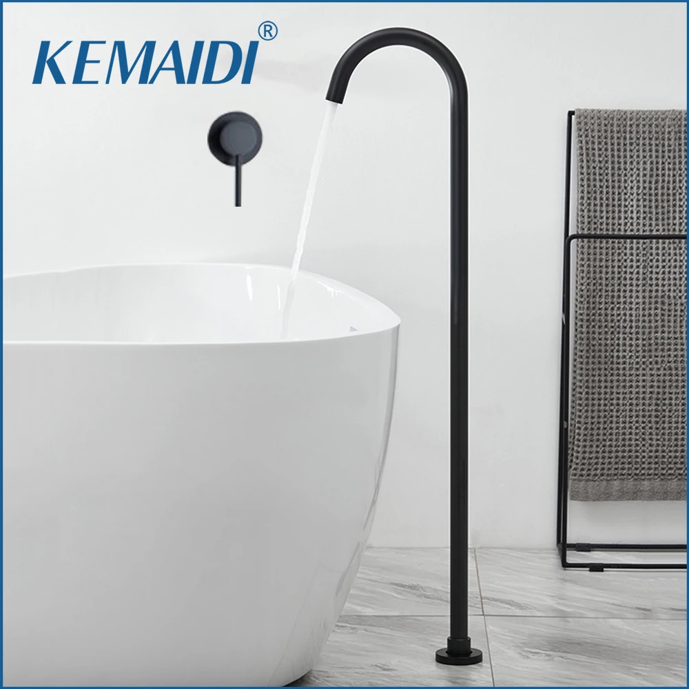 

KEMAIDI Freestanding Bathtub Faucet Floor Mount Tub Filler Tub Spout Without Handheld Spray Brass Mixer Tap Single Lever 5 Color