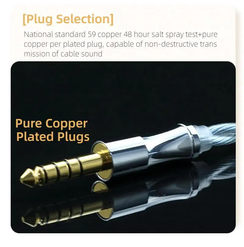 IVIPQ-534 2-adriges HIFI-Kopfhörer-Upgrade-Kabel mit 0,78 2PIN/MMCX/Recessed-0,78 2pin, geeignet für F1 Pro Youth – Detail 5
