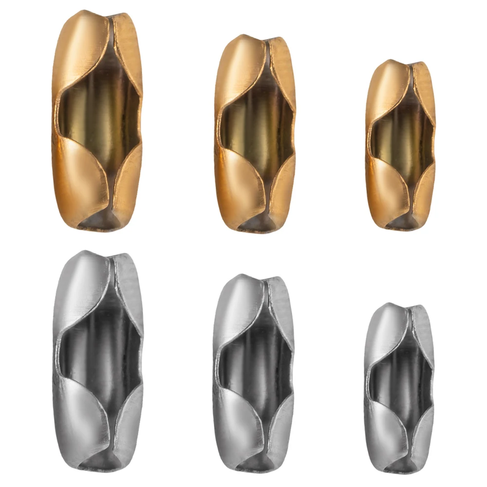 

50pcs/Lot Stainless Steel Gold Connector Clasp Ball Bead Chain End Crimp Hook For Diy Bracelet Jewelry Making Supplies Component