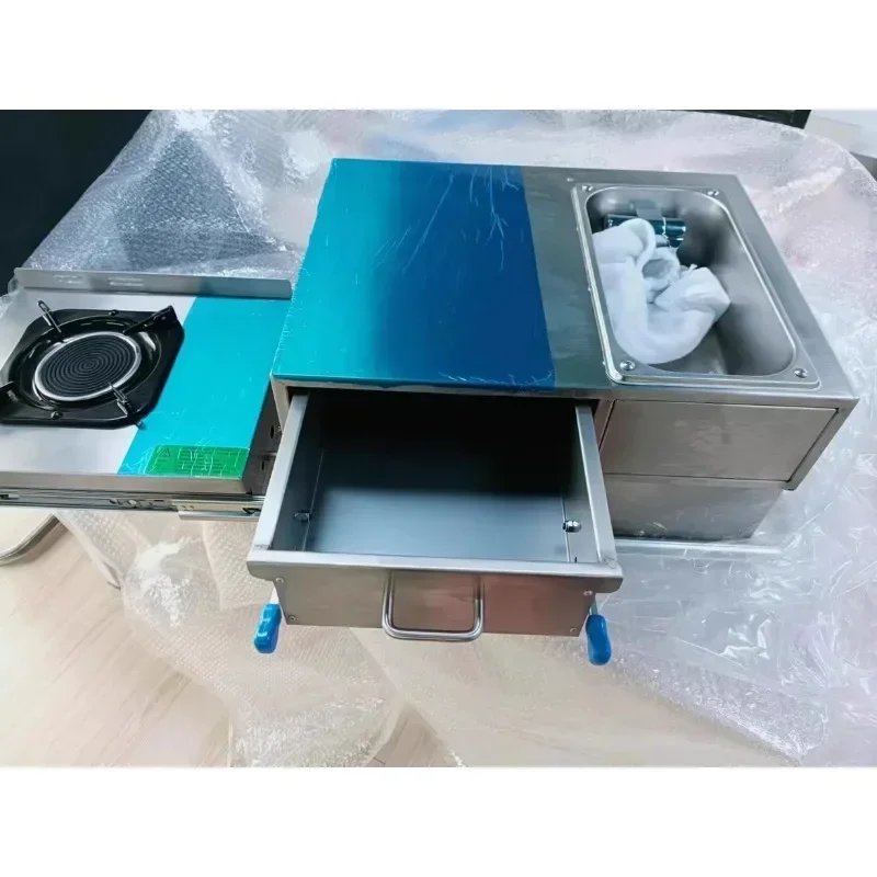 RV kitchen, self-trailing travel accessories, outdoor stove, outdoor pull-out stove
