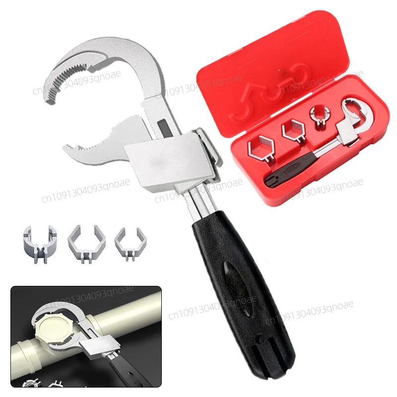 

Universal Adjustable Double-ended Wrench Multifunctional Bath Wrench Aluminium Alloy Open End Spanner Bathroom Repair Hand Tool