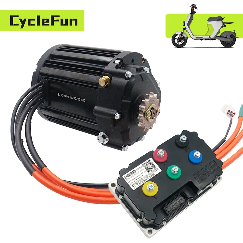 

QS138 90H 4KW V3 PMSM Mid-Drive Motor With 350A/530A ND72530 FarDriver Controller For Electric Motorcycles Scooter Conversion