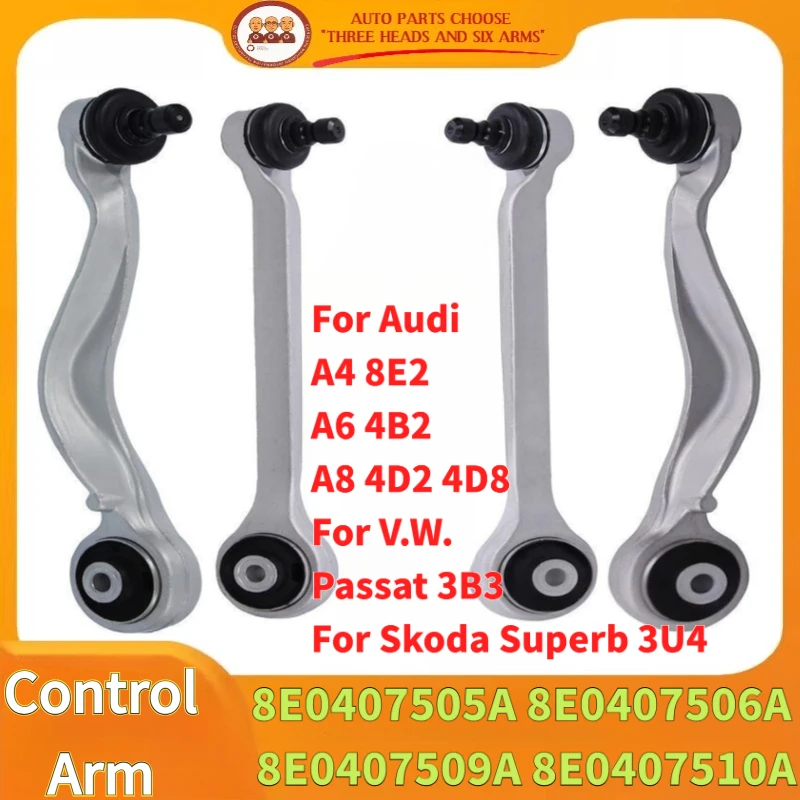 4 Pcs Control Arm & Ball Joint For AUDI A4 8D B5 8E B6 B7 A6 4B C5 VW PASSAT Skoda 8E0407505A 8E0407506A 8E0407509A 8E0407510A