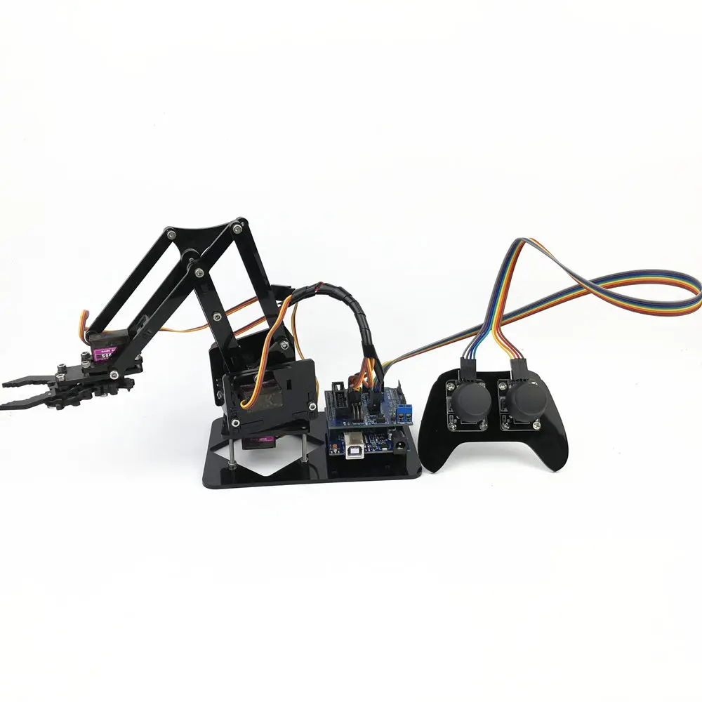 MG90S SG90อะคริลิคแบบไม่มีการประกอบ4 dof แขนกลหุ่นยนต์ไอน้ำหุ่นยนต์ควบคุมหุ่นยนต์สำหรับหุ่นยนต์ Arduino พร้อมของตกแต่งงานปาร์ตี้ควบคุมจอยสติ๊ก