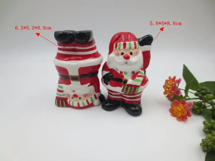 Pure hand painting ceramic salt and pepper shakers set / Santa Claus, alpacas, Christmas carts, rabbits, flamingos, pine cones