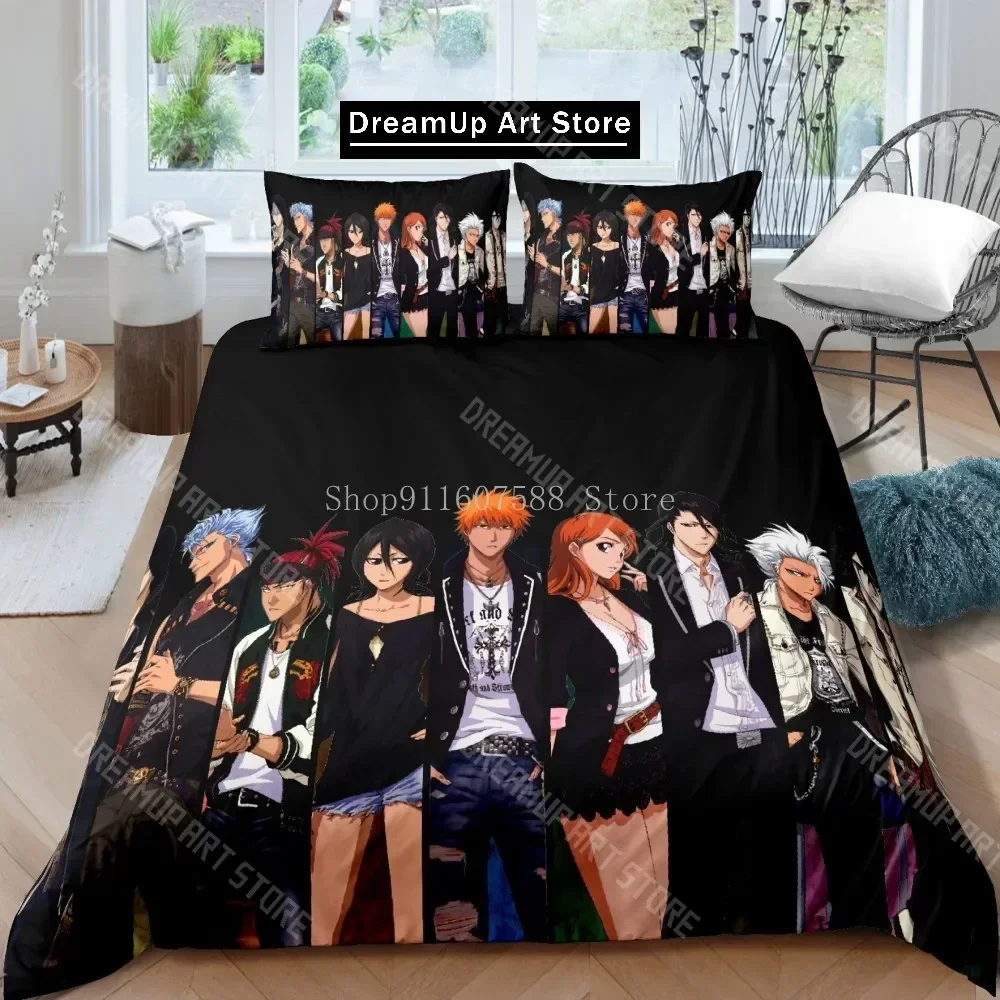 Exquisite 3D Print Bleach Kurosaki Ichigo Bedding Set Anime Duvet Covers Pillowcases Boys Comforter Bedding Sets Customized Bed
