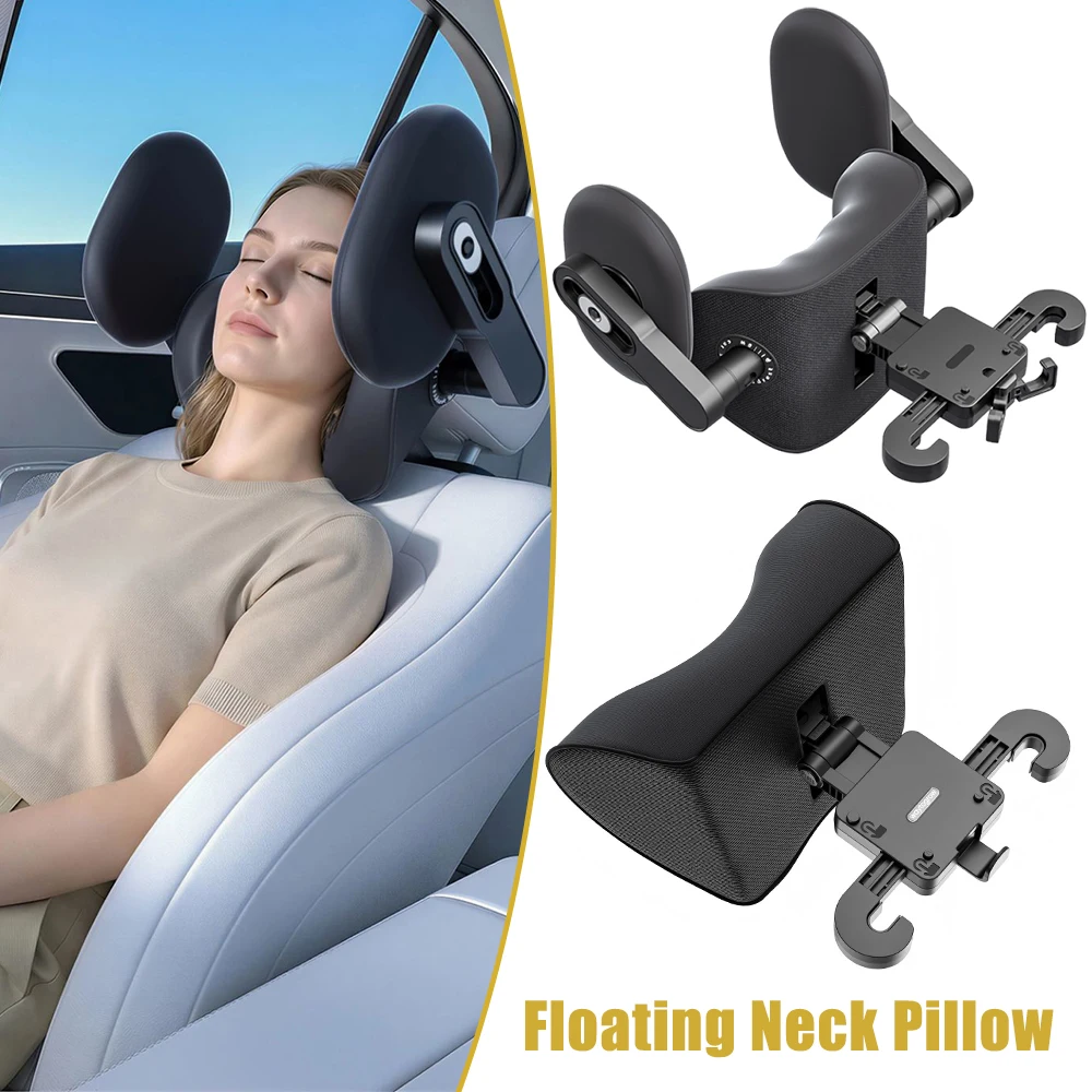 Floating Mechanical Car Headrest Ergonomic Neck Support Pillow Adjustable Seat Head Rest Comfort Travel Camping Road Trip Auto