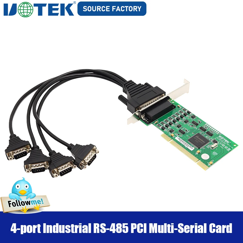 

UOTEK UT-734A 4 Ports Industrial RS485 PCI Multi-Serial Card with 600W Surge and ±15KV ESD DR44 Female Connector