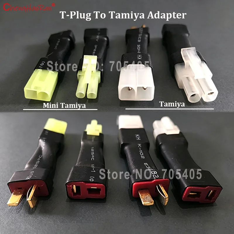 ChengHaoRan 1PC Deans T- Plug to Tamiya Female Male Adapter Mini Tamiya Connector For RC Model FPV Lipo Battery ESC