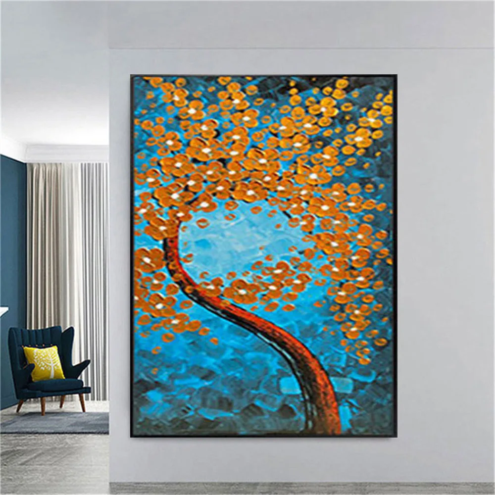 

100% Handmade Modern Abstract Spring Landscape Oil Paintings On Canvas Wall Art Color Flower Pictures Decor Living Room Home