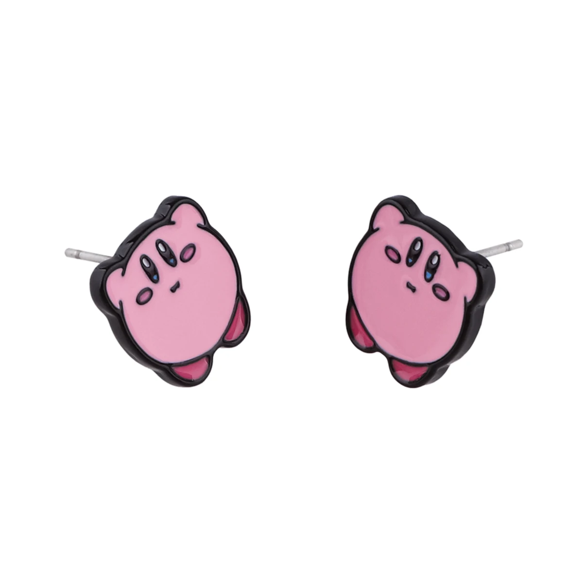 Kirby Enamel Earings Cute Lapel Earring Fashion Jewelry Accessories Stainless Steel Metal Accessories Gifts for Fans kid