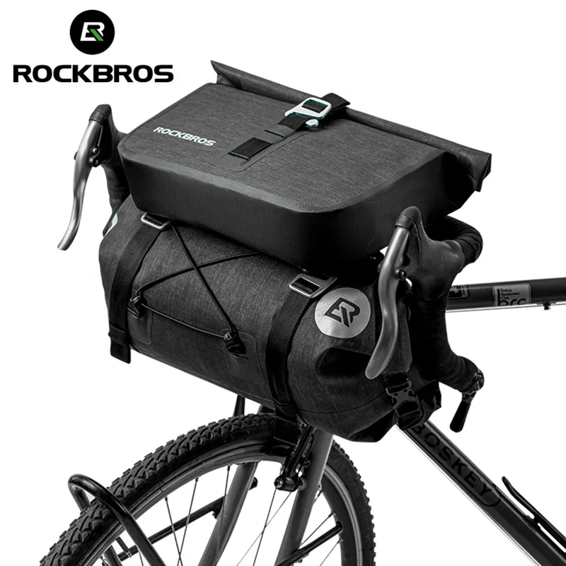 ROCKBROS-Sac de vélo étanche de grande capacité, sacoche de guidon VTT, cadre avant, coffre, accessoires de vélo