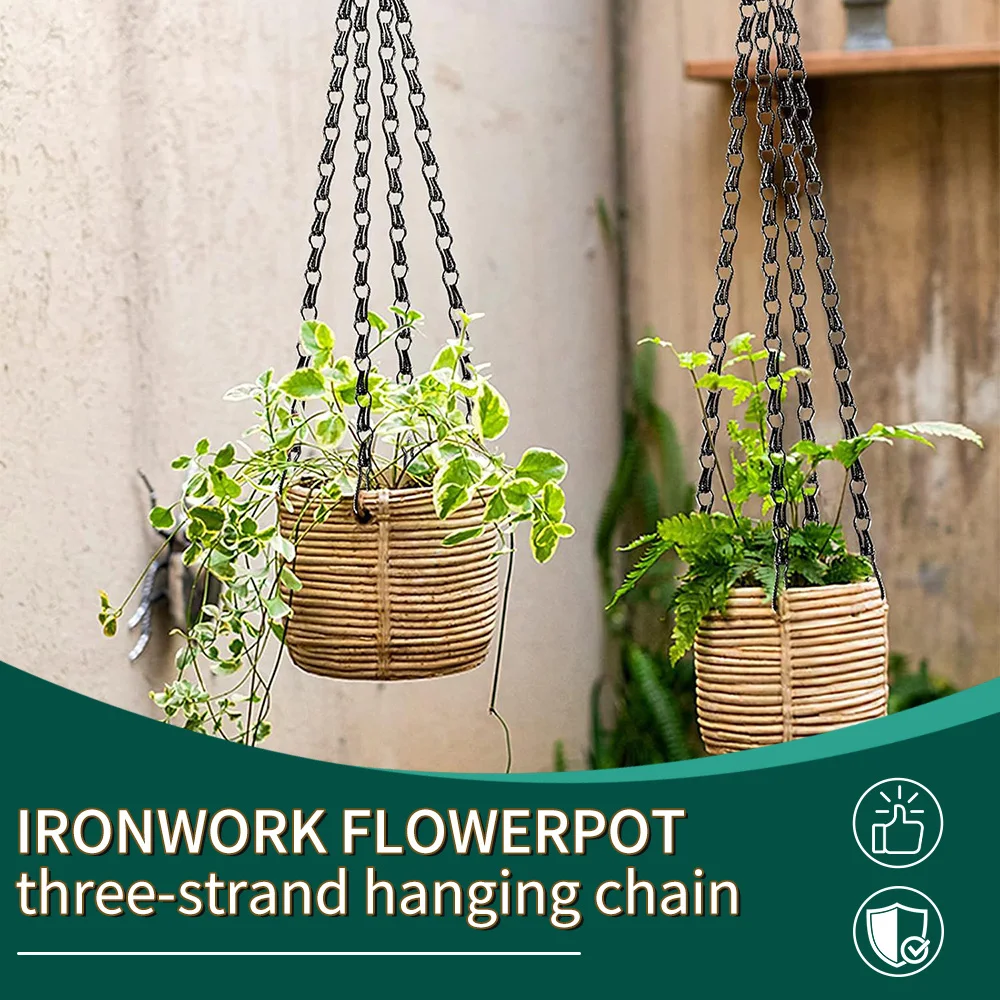 Black Double Eight Chain Flower Pot Hanging Chain Black Iron Chain Hanging Pot Chain Flower Basket Hook Hanging Pot Chain
