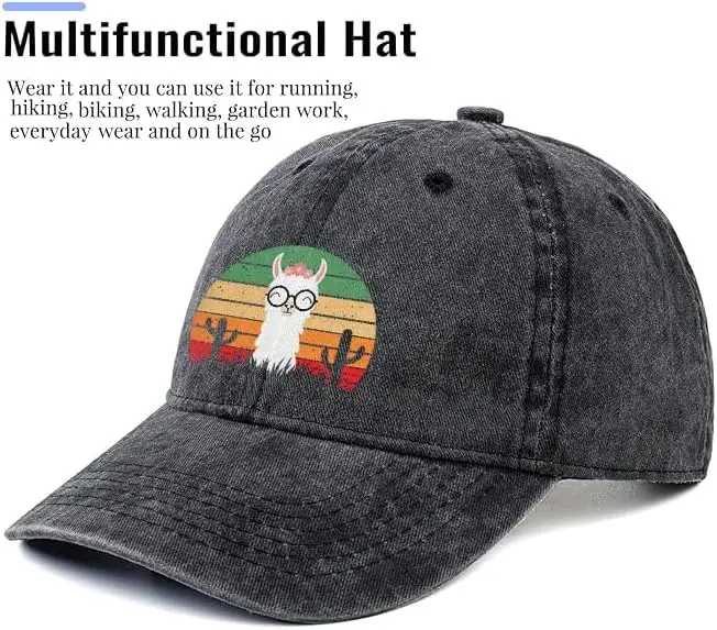 اللاما الألبكة قبعة بيسبول للنساء عادي المألوف غروب الشمس الرجال قبعات البيسبول الانظار الأسود أبي قبعة خمر غسلها Unconstr #2