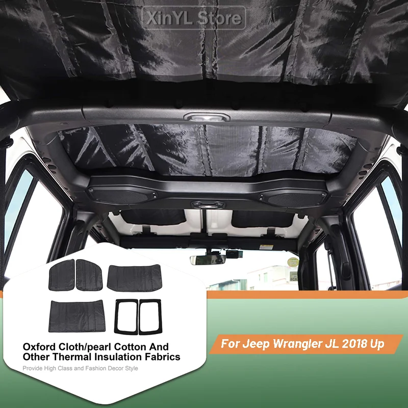 

Roof/Rear Window Heat Insulation Cotton Cover Pad Sound Deadener Mat for Jeep Wrangler JL 2018 2/4-Door Car Interior Accessories