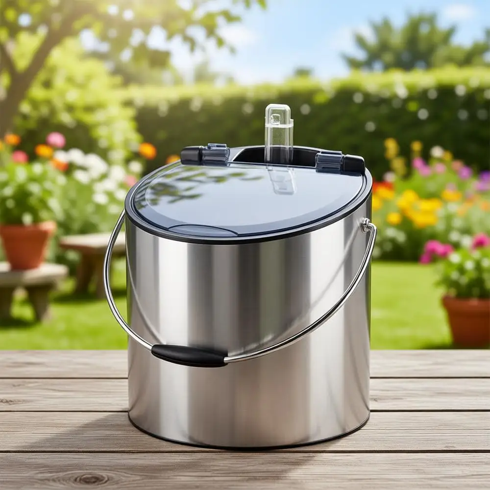 

Двухсекционный охладитель для вина с крышкой и ложкой, объемом 4 кварты, идеально подходит для домашнего бара и использования на открытом воздухе