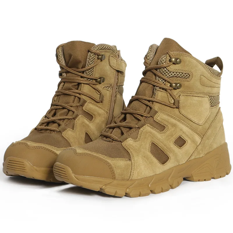 Combat Boots for Men and Women High-Top Black Tactical Shoes for Outdoor Climbing and Combat with Anti-kick and Anti-collision