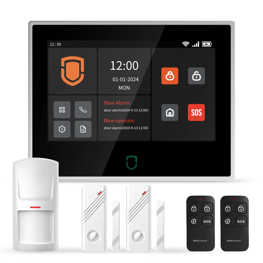 TuyaSmart Life ワイヤレス 7 インチ タッチ スクリーン IPS 4G GSM SMS WIFI ホーム盗難セキュリティ警報システム