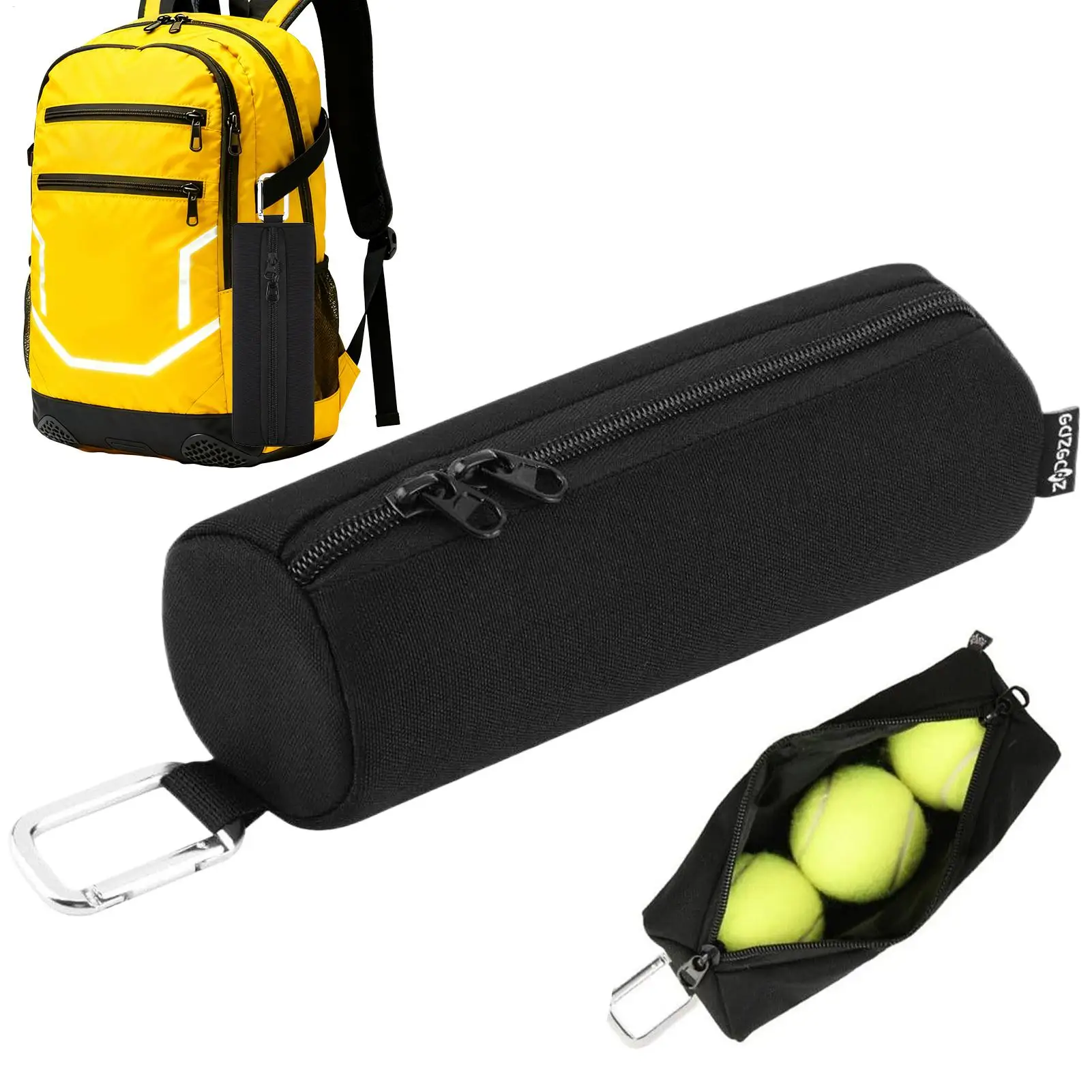 

Tennis Ball Waist Bag Portable Carry Pouch with Zipper Hands-Free Holder Convenient Storage for Sports Training, Balls & Access