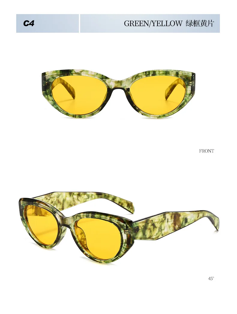Trendy Beliebte Cat Eye Sonnenbrille Weiblich Männlich Luxus Marke Designer Brillen Outdoor Fahren Reise Schatten Unisex UV400 Lentes – Detail 17
