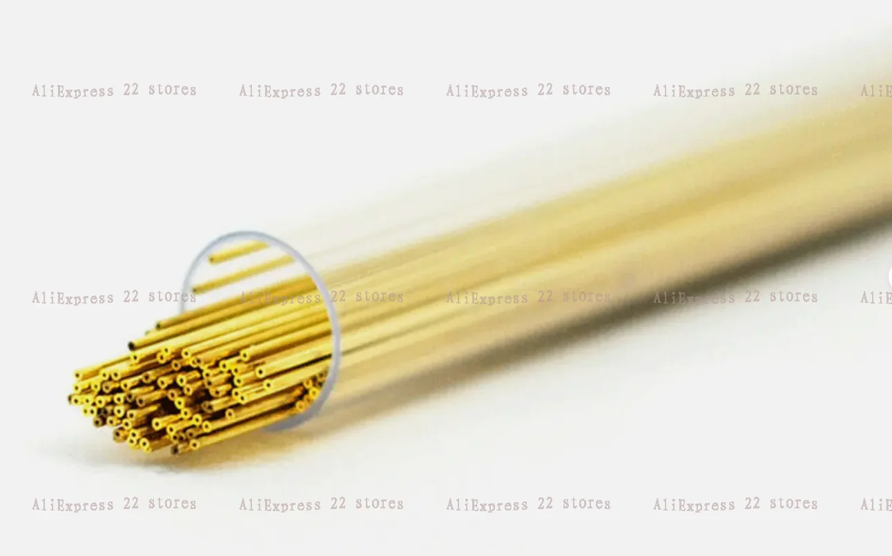 100pcs 0.3-1.5X400mm EDM Drilling Electrodes Single-Channel Brass Copper Tube