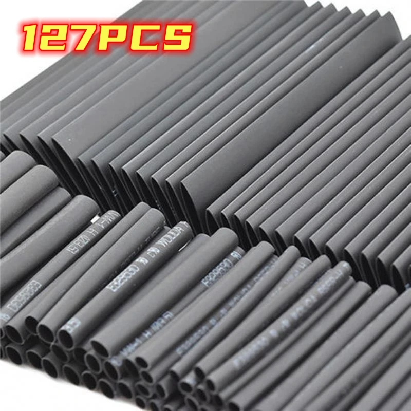 127pcs Heat Shrink Tube Wires Shrinking Wrap Tubing Cable Connect Protector Waterproof Shrinkage 2:1 Electrical Wire Wrap Sleeve