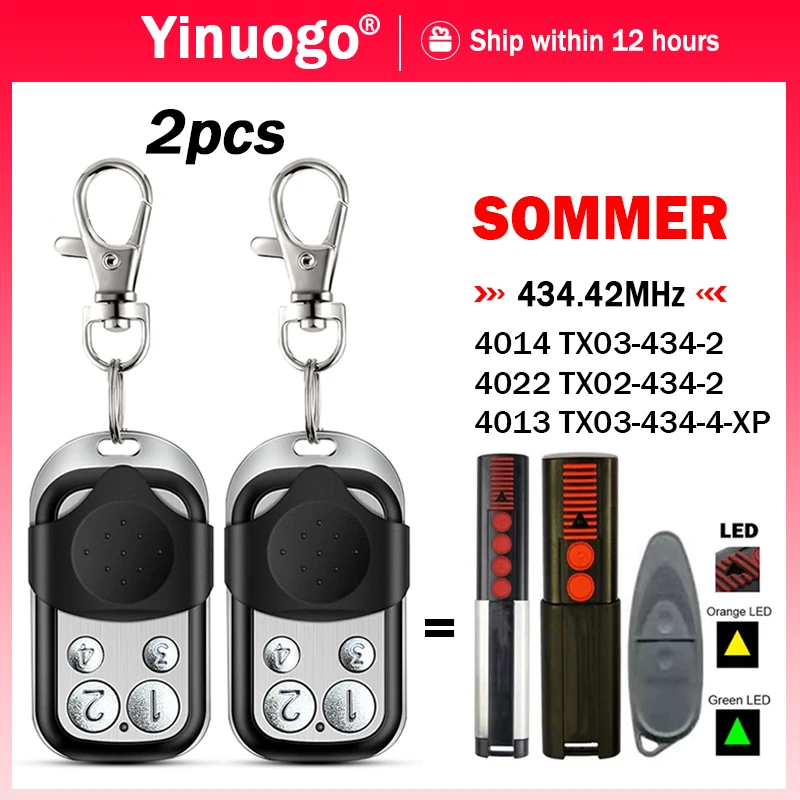 

SOMMER TX03 434 4 XP Garage Remote Control 434.42MHz SOMMER 4013 TX03-434-4-XP 4014 TX02-434-2 4022 TX02-434-2 Gate Transmitter