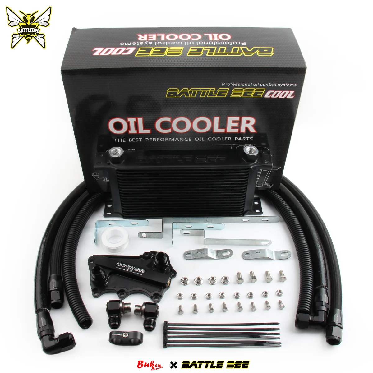 

Battle Bee Engine Oil Cooler Kit For BMW B58B30 140i 240i 340i Z4 Series Oil Filter Sandwich Adapter Radiator