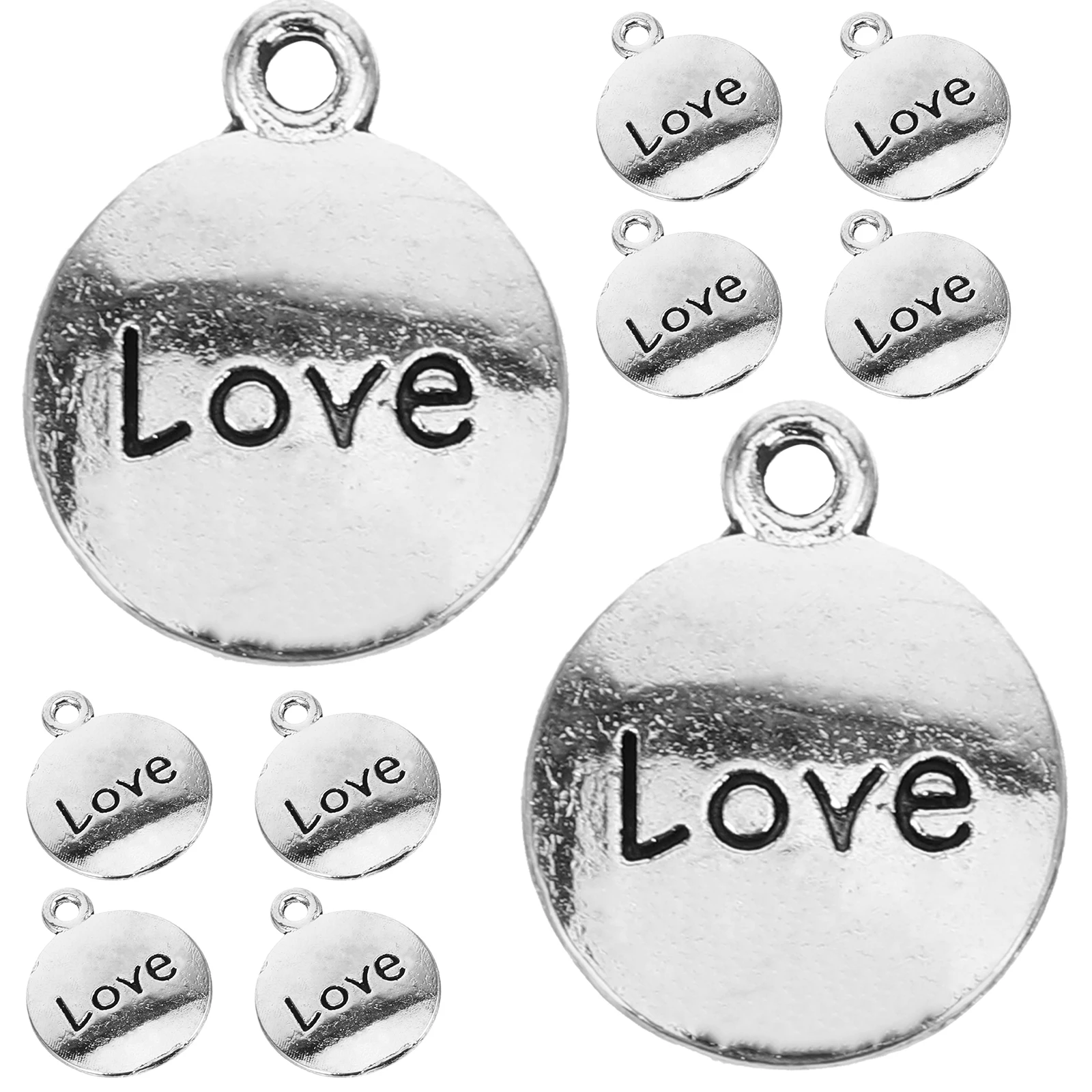 

100 Pcs Charms for Necklace Single Hole Making Zinc Alloy Alphabet Letter Earrings