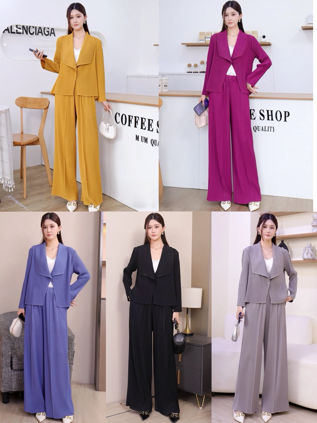 

Miyake Pleated Suit Female 2026 Spring and Fall New Fashion Wild Loose Leisure Thin Long-sleeved Blouse Two-piece Female Pleats