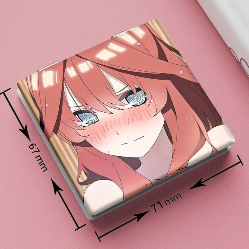 7 × 6 センチメートル五等分の花嫁折りたたみ両面化粧鏡ポータブル旅行アニメかわいい女の子拡大鏡