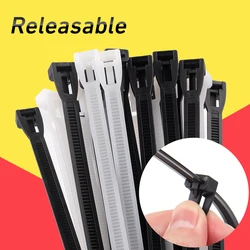 50pcs 7.2*300mm Large Size Detachable and Reusable Nylon Zip Ties for Environmental Protection