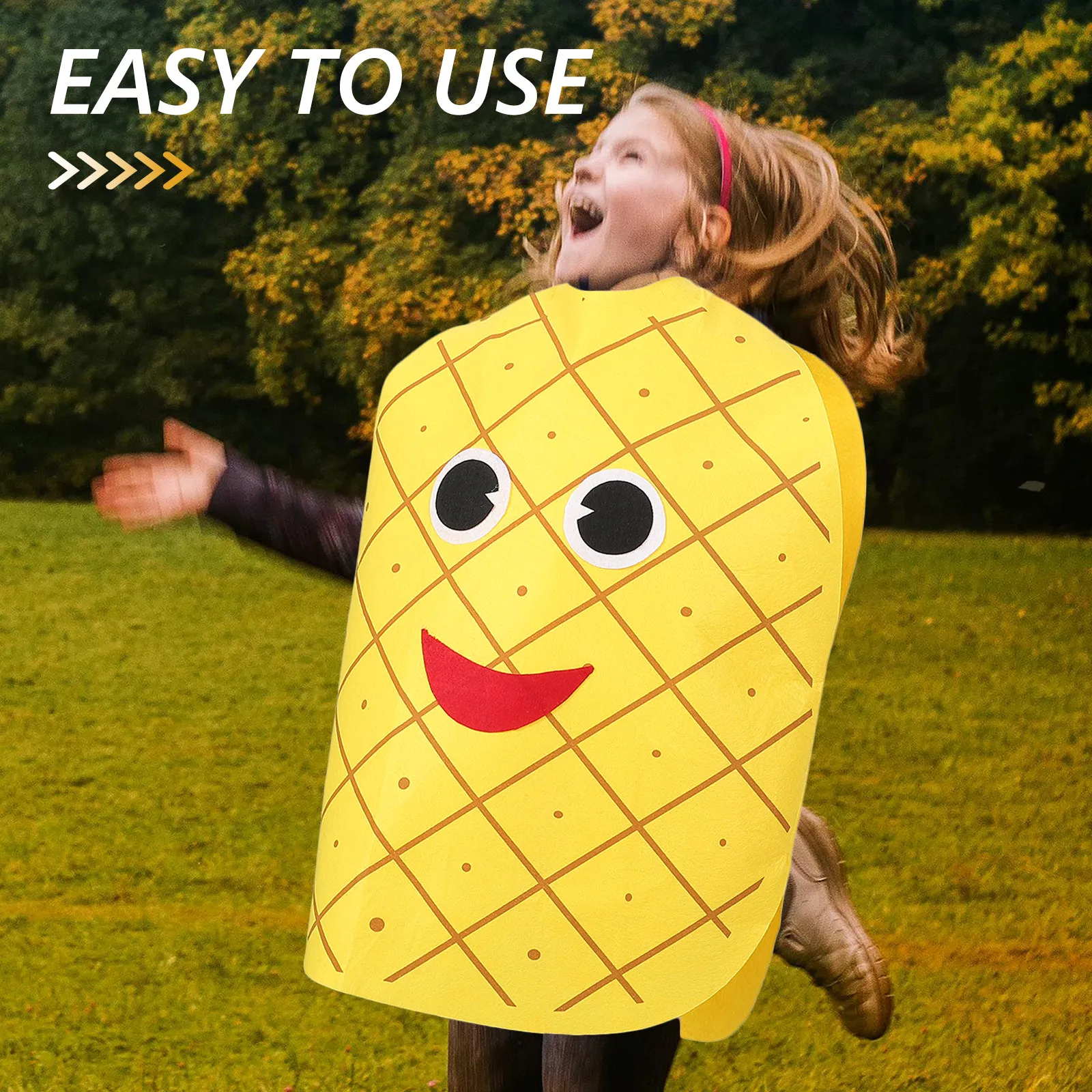 Kids Pineapple Costume Funny Fruit Cosplay Outfit for Halloween Party Fashion Show Performance Gift