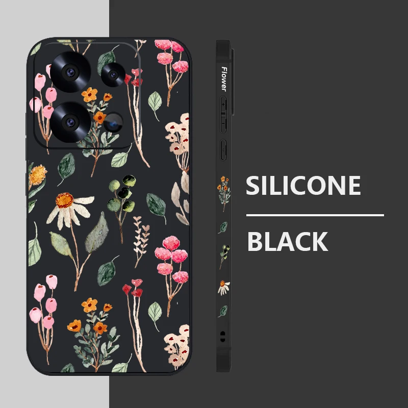 Luxury Flower Print Lanyard Case For Xiaomi Redmi Note 14 13 Pro 5G 11 10 11s 12 Mi 11 Lite 5G NE Poco F6 X6 11T 13T Pro Cover