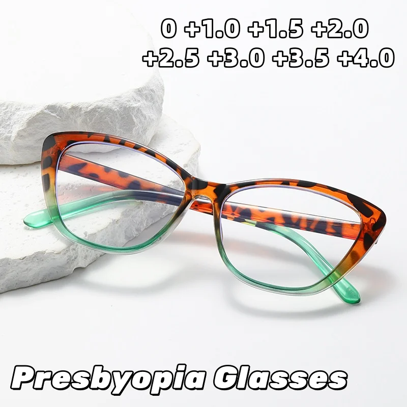 

New Cat-Eye Anti-Blue Light Presbyopia Eyewear Stylish High-Definition and Comfortable Reading Glasses Diopter 0 To +4.0