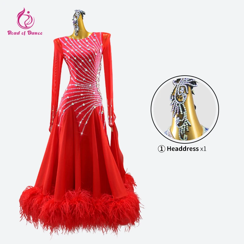 Novo vestido de dança moderna competição de salão flamenco mulher traje de penas terno de palco noite lantejoulas roupa valsa conjuntos