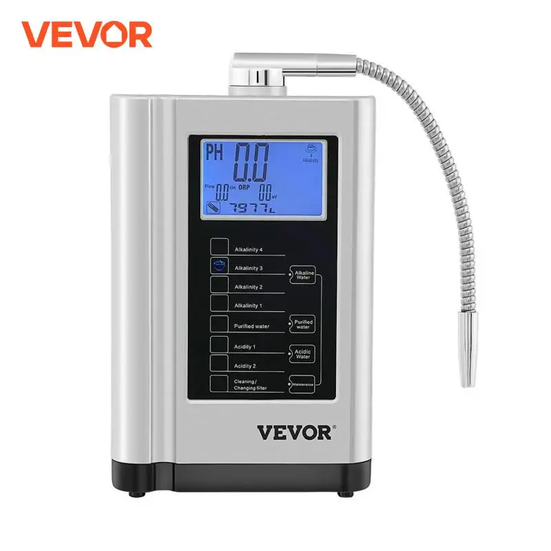 VEVOR 가전제품용 알칼리성 물 이온화 장치, PH3.5-10.5 수소 발생기, 음주 정수기 필터, 7 가지 물 설정