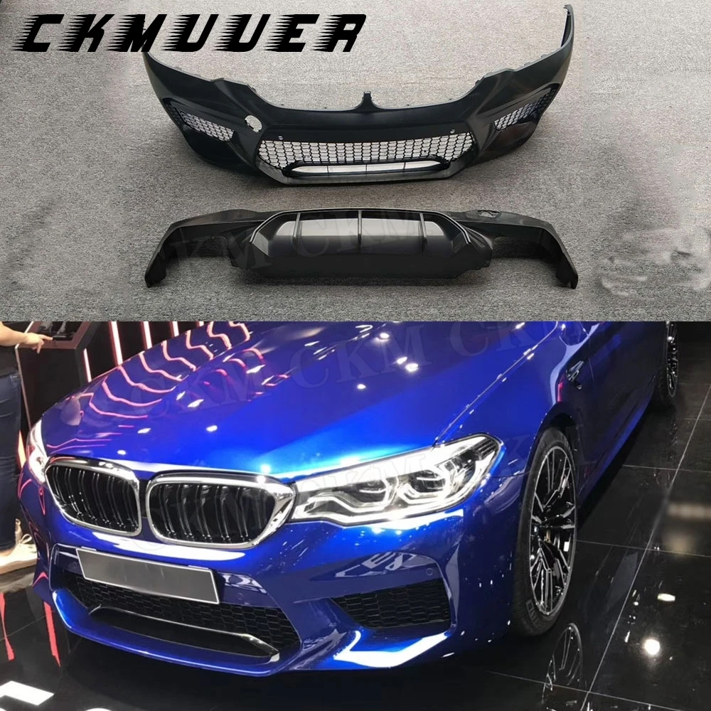 

CKMUUER for BMW 5 Series G30 G31 G38 2017 2018 PP Black Front Bumper Rear Lip Diffuser Bumper Car Styling