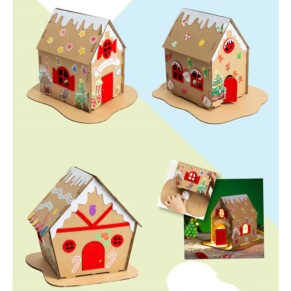 

20x20x20cm Christmas Cookie House DIY Kit Friendly Material Craft Decoration Holiday Gift Biscuit Toy Homemade House