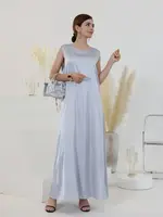 Dubaï Abaya blanc noir Satin modeste robes africaines pour femmes Islam vêtements Musulman à l'intérieur Robe Robe Musulmane Femme robes 6
