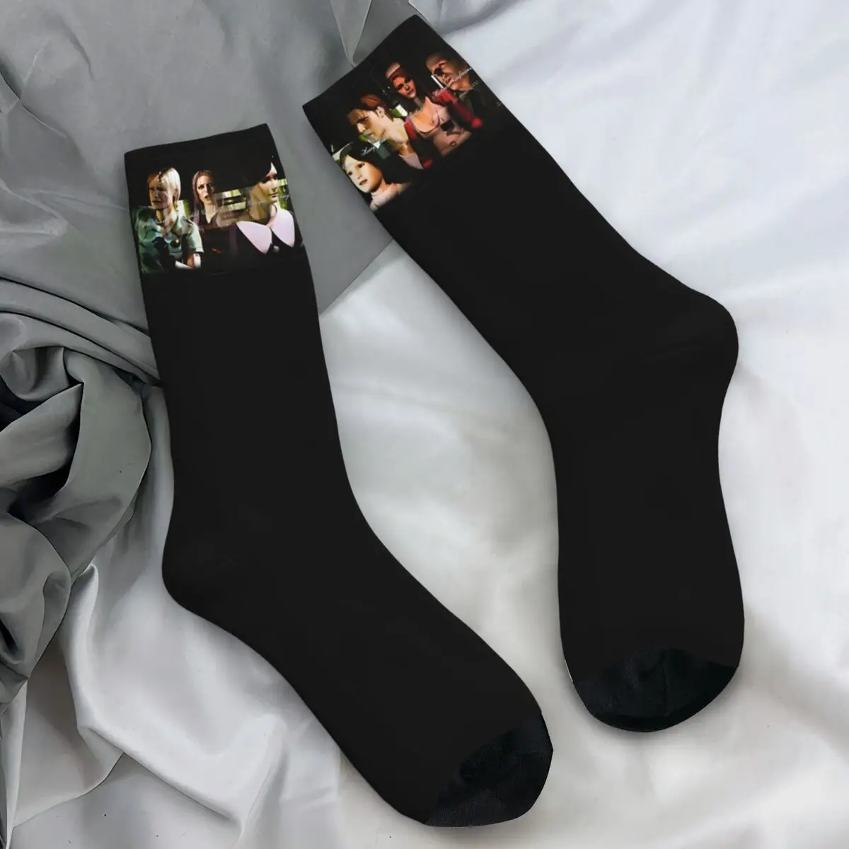 Silent Hill Socks Autumn Gaming Gamer Stockings Gothic Men Comfortable Socks Design Skateboard Non Slip Socks