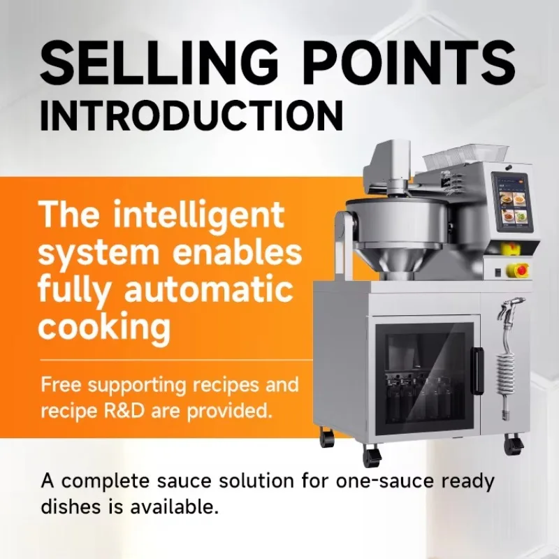 Automatic Stainless Steel Cooking Robot Digital Touchscreen One-Sauce Solution Kits for Restaurant Meal Prep Stir-Fry Machine