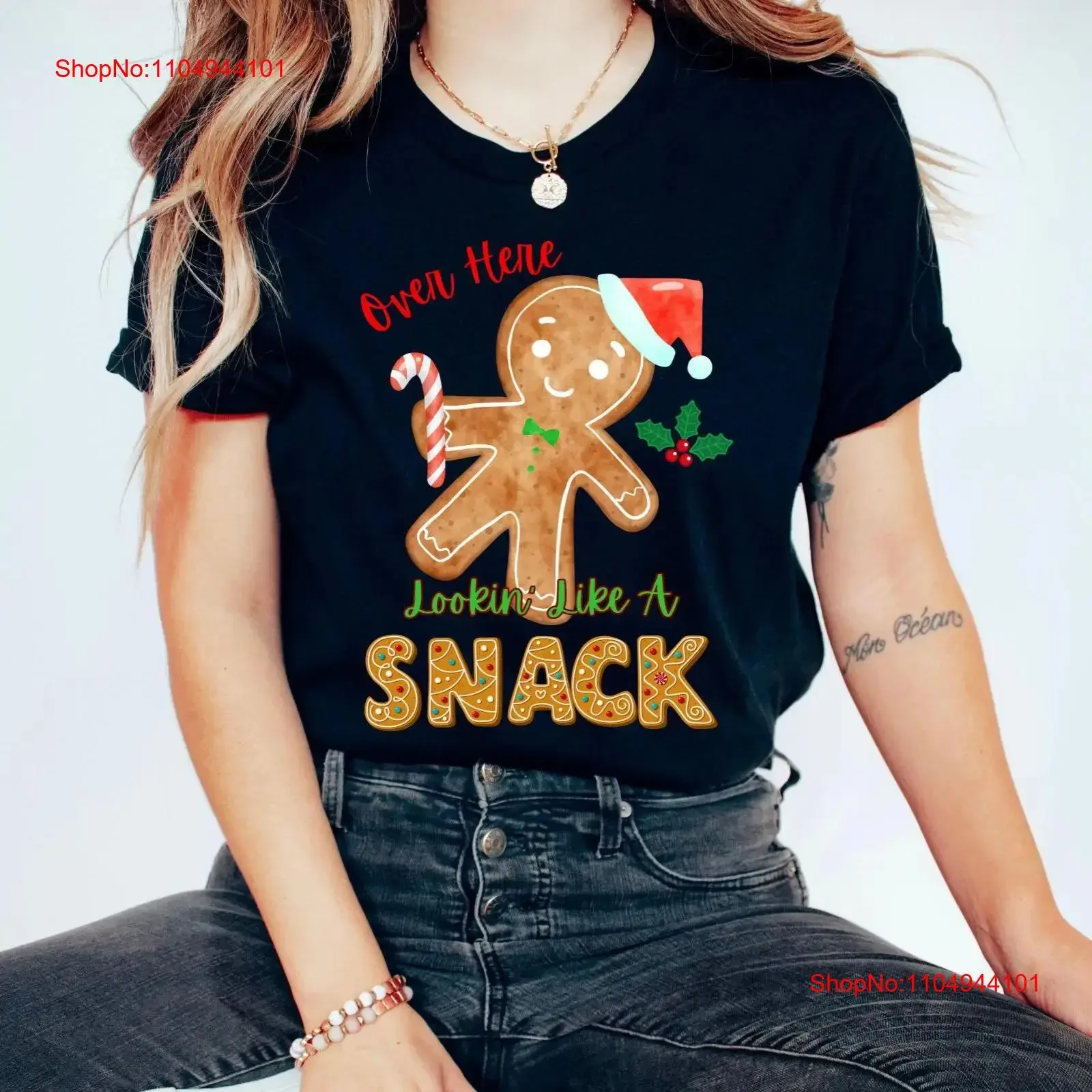 عيد الميلاد الزنجبيل رجل تي شيرت وجبات خفيفة مضحك عطلة تصميم الفكاهة جيرسي خمر غسلها الرسم عارضة للجنسين
