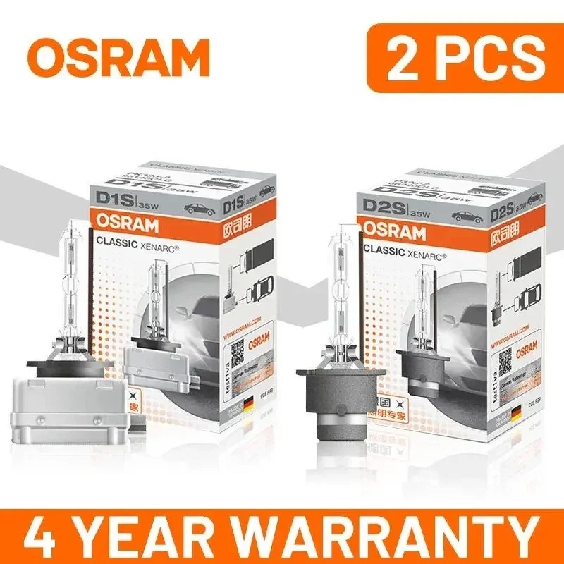 OSRAM D1S D2S D3S D4S D2R 66140 66240 66340 66440 CLC Xenon HID CLASSIC Original Car Headlight Bulbs 4200K Yellow Standard 2pcs