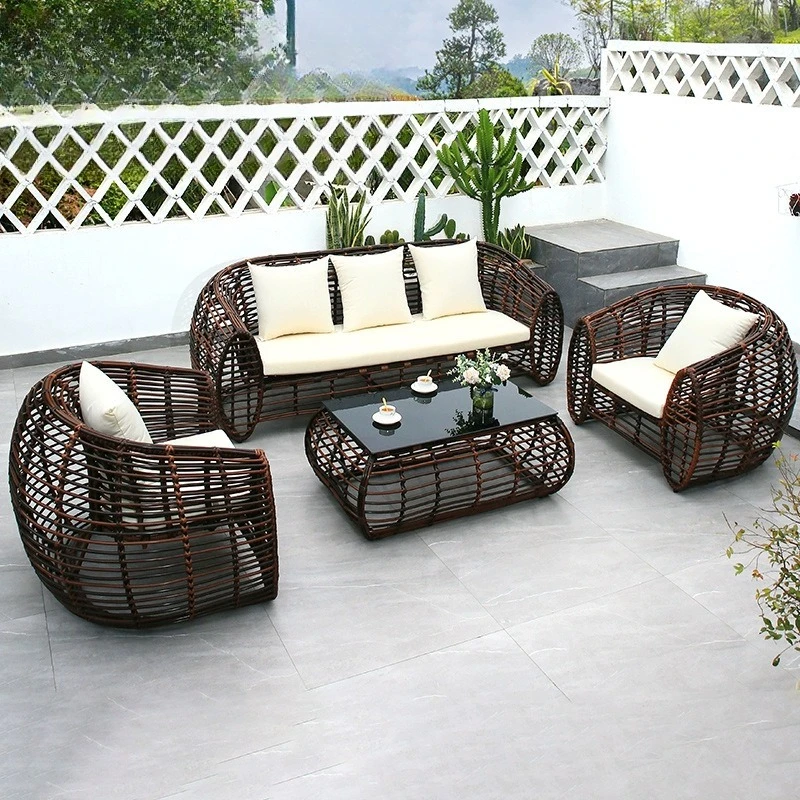 Outdoor villa garden courtyard  leisure rain and sun protection furniture combination hotel homestay coffee