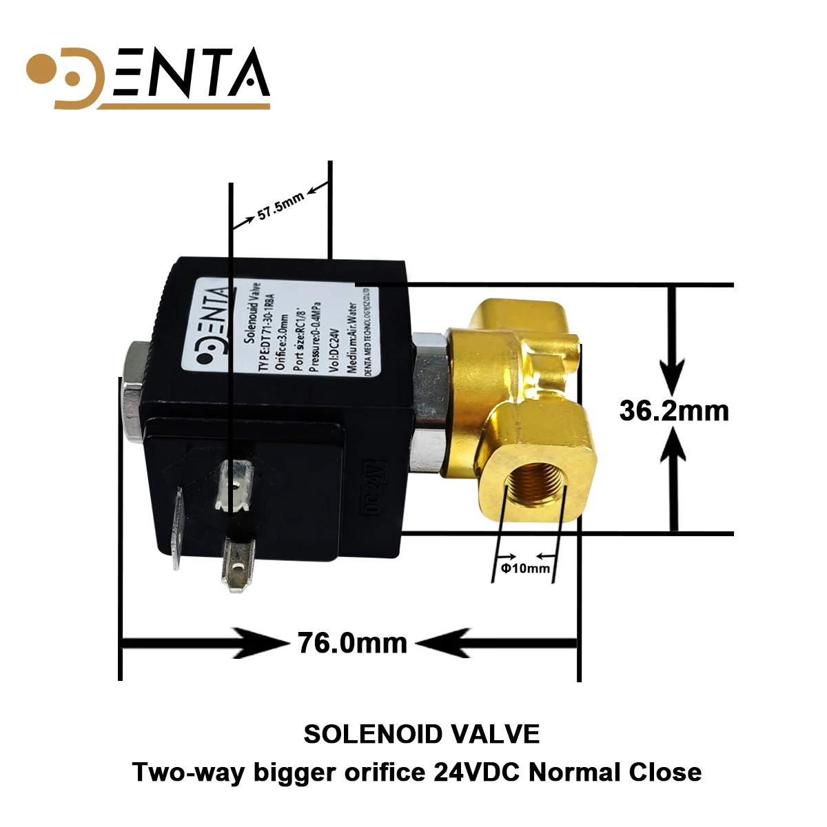 For Autoclave SOLENOID VALVE Two-way bigger orifice DC24V Normal Close NC M Air water spare autoclave parts tools dental clinic